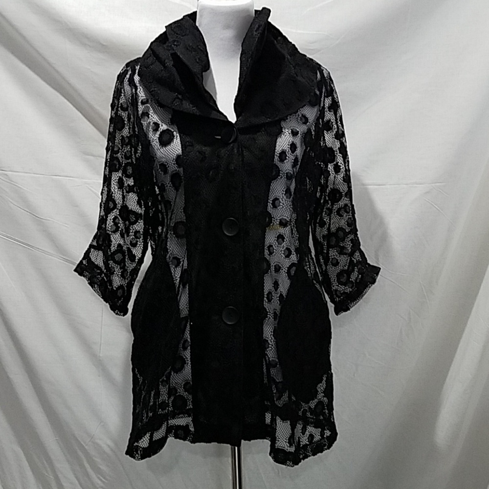 NWOT sheer black top